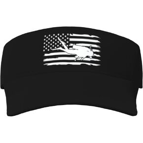 Us Flag Swimming Down Sunscreen Visor Hat for Women Men Empty Top Tennis Baseball Cap Black Cool Funny Sun Caps Adjustable Golf Hats in Kuwait