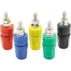 5pcs M4X36 Pure Copper Terminal 4mm Banana Jack Socket 20A Binding Post Banana Connector(Each Color 1pcs) in Kuwait