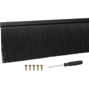 Door Sweep Aluminum Alloy Brush Sweeps, 5.9 Inch Black PP Brush 39"L x 6.9"W Fit for Gaps of Door Bottom - H-Shape Holder (Black) in Saudi Arabia