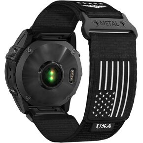 أربطة نايلون متينة لساعة Garmin، أساور معصم بديلة منسوجة من القماش الرياضي Quickfit لـ Garmin Instinct 2/Fenix ​​8 7 6 5/7X/6X/5X/EPIX/Forerunner in Kuwait