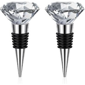2 PCS Crystal Wine Toppers For Wine Bottles, Crystal Decorative Wines Stoppers, Decorative Glass Wines Stopper with Rhinestones for Gifts and Home Bar in Saudi Arabia