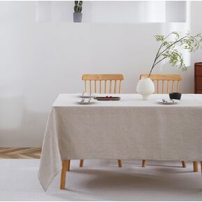 100% French Flax Linen Tablecloths Rectangle 120Lx60W Inch for Dinners, Parties, Easter, Halloween, Camping, Stone Washed, Textured, Machine Washable, 10-12 Sets (60''x120'', Natural Linen) in Kuwait