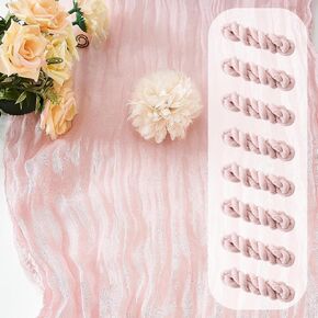 Cheesecloth Table Runner 17x108 Inch Semi Sheer Boho Fabric for Wedding Baby Shower Birthday Party Home Table Decor (Pink, 8 Pack - 17 x 108 inches) in Saudi Arabia