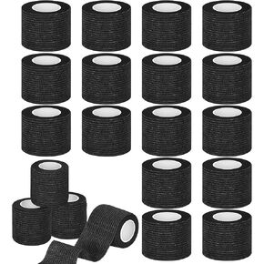 20 Pack Self Adhesive Bandage Wrap 2 Inch Elastic Cohesive Bandage Self Adherent Athletic Tape Sports for Wrist Ankle Pet Vet Wrap for Dogs (Black) in Saudi Arabia