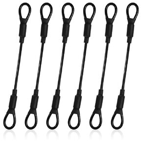6Pack 5.9" Stainless Steel PVC Coated Safety Wire Rope Heavy Duty Loop End Cable Braided with Rubber Coated and Loops Vinyl Cover Coat Short Rope Lanyard Lock Safety Tether Chains for Chain Lock in Saudi Arabia