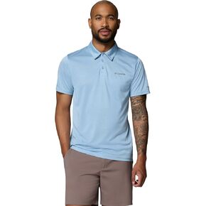 Columbia Men's Hike Short Sleeve Polo, Ripple Blue Heather, Large Tall in Kuwait