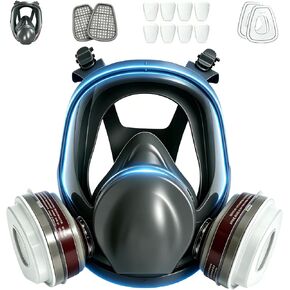 Full Face Respirator Mask With Filters,Gas Mask & Reusable Paint Mask For Spraying,Painting,Welding, Sanding, Woodworking,Construction,Polishing,DIY and Other Work in Kuwait