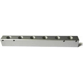 G1/4" Port 6 Way 8 Port Pneumatic Air Solid Aluminum Manifold Block Splitter Water Gas Oil in Kuwait