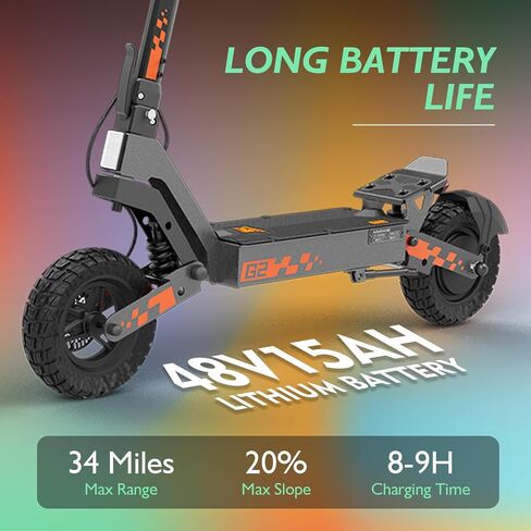 Kugookirin Kukirin G2 Electric Scooter for Adults, 34 Miles Range Max & 28 Mph Max Speed, 10" Tires Offroad Electric Scooters, 800W Motor Folding Commute Escooter Max 264 Load in Kuwait