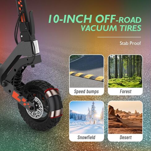 Kugookirin Kukirin G2 Electric Scooter for Adults, 34 Miles Range Max & 28 Mph Max Speed, 10" Tires Offroad Electric Scooters, 800W Motor Folding Commute Escooter Max 264 Load in Kuwait
