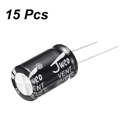 uxcell 2200uF 25V 13x20mm Electrolytic Capacitor, Radial Leads Aluminum Capacitors for TV, LCD Monitor, VCD, 15Pcs in Kuwait