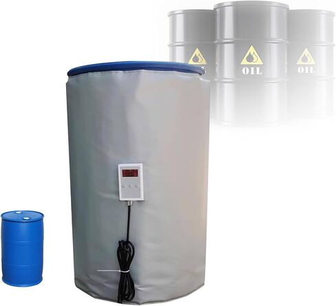 2000WProfessional IBC / بطانية سخان الخزان، 200 لتر طبل سخان برميل، معدات بطانية التدفئة الصناعية، مع التحكم في درجة الحرارة بحد أقصى 150 درجة مئوية، رمادي، غلاف كامل in Kuwait