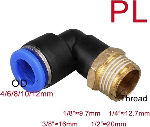 تركيب موصل هواء هوائي PC/PCF/SL/PB/PL 4 مم 6 مم 8 مم 10 مم 12 مم خيط M5 3/4 بوصة 1 2 طريقة تركيبات خرطوم موصلات سريعة (OD12mm-1I4، PB (5 قطعة)) تركيبات السباكة in Kuwait