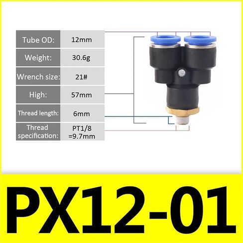1Pcs Pneumatic Air Connector Fitting PX 4mm 6mm 8mm Thread M5 1/8" 1/4 3/8 1/2" Straight Hose Fittings Pipe Quick Connectors(12-01 (12mm-1l8)) Plumbing Fittings in Kuwait