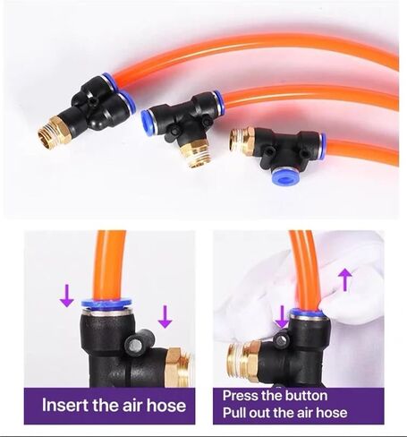 1Pcs Pneumatic Air Connector Fitting PX 4mm 6mm 8mm Thread M5 1/8" 1/4 3/8 1/2" Straight Hose Fittings Pipe Quick Connectors(12-01 (12mm-1l8)) Plumbing Fittings in Kuwait