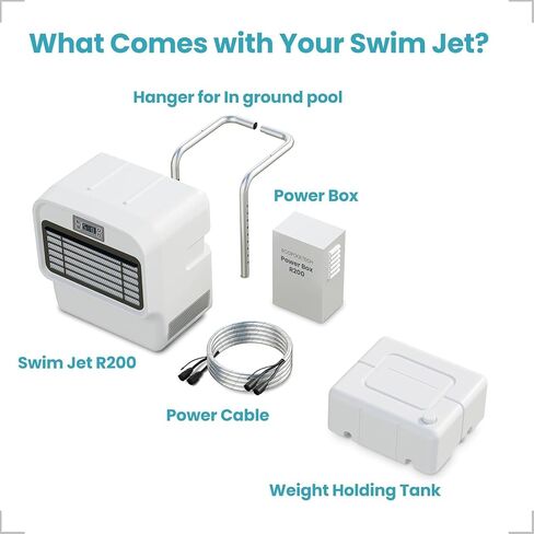 آلة تيار السباحة ECOPOOLTECH 3000 GPM لحمامات السباحة الموجودة في الأرض | مدرب تيار 30 فولت قابل للتعديل بـ 9 سرعات للياقة البدنية للبالغين، والمقاومة، والقدرة على التحمل، وتدريبات حمام السباحة منخفضة التأثير على الأرض in Kuwait