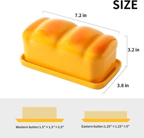 Ceramic Breard Butter Dish with Lid, Porcelain Large Butter Dish Butter Box Keeper for Countertop Kitchen Decor in Kuwait