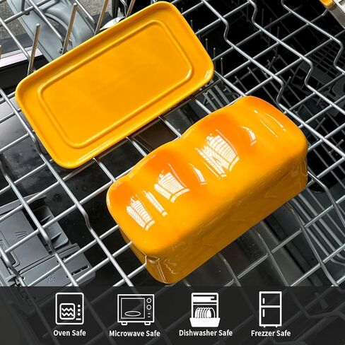 Ceramic Breard Butter Dish with Lid, Porcelain Large Butter Dish Butter Box Keeper for Countertop Kitchen Decor in Kuwait
