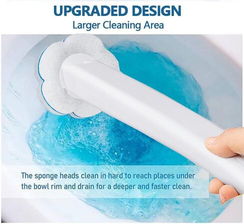 48 Count Refill Heads Disposable Toilet Brush Kit with Holder,Deep Cleaning Wand for Rim,Corner & Pipe,Wall Mount Storage Caddy,Limescale & Rust Remover in Kuwait