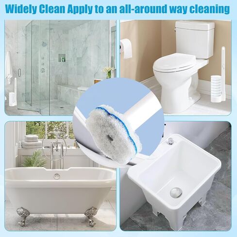 48 Count Refill Heads Disposable Toilet Brush Kit with Holder,Deep Cleaning Wand for Rim,Corner & Pipe,Wall Mount Storage Caddy,Limescale & Rust Remover in Kuwait