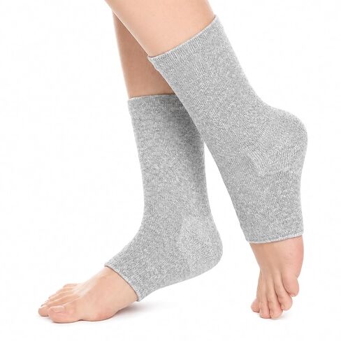Bamboo Rayon Foot Sleeves – Compression Ankle Support for Men Women, Foot Care Socks for Daily Use (Gray, XL) in Kuwait