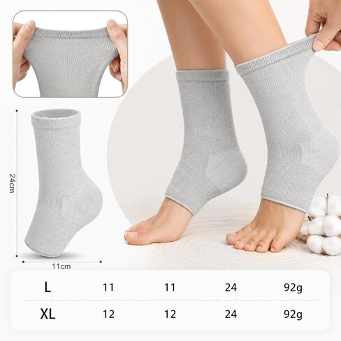 Bamboo Rayon Foot Sleeves – Compression Ankle Support for Men Women, Foot Care Socks for Daily Use (Gray, XL) in Kuwait