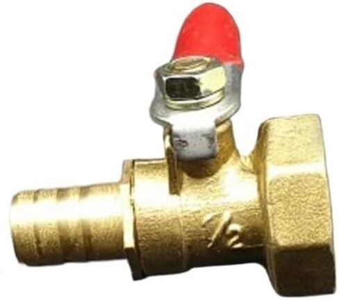 DN15 1/2 "أنثى x 10 مللي متر خرطوم الذيل صمام كروي نحاسي غاز المياه 57 رطل لكل بوصة مربعة ثقب 7 مللي متر مع مقبض أحمر تركيبات سباكة in Kuwait