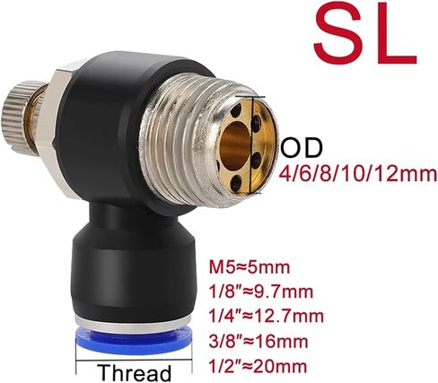 هوائي موصل الهواء المناسب PC / PCF / SL / PB / PL 4 مم الموضوع M5 3/4 "1 2 طريقة خرطوم تركيبات الأنابيب موصلات سريعة (OD4mm-1I8، PL (5PCS)) تركيبات السباكة in Kuwait