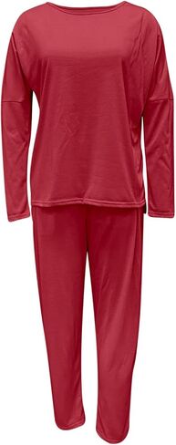 المرأة 2 قطعة صالة ملابس طويلة الأكمام Crewneck القمم عالية الخصر عداء ببطء سراويلي حريمي مجموعة السفر عطلة رياضية in Kuwait