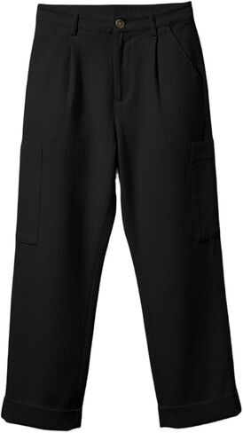 Women Lounge Set 2 Piece Short Sleeve Crew Neck T-Shirt Top and Wide Leg Cargo Pants with Pockets Matching Travel Outfit in Kuwait