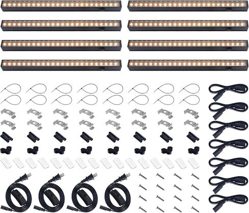 مصابيح Barrina T5 تنمو للنباتات الداخلية، ضوء LED كامل الطيف للنمو، 2FT 80W (8 × 10W)، مصباح نباتي للنمو الداخلي، بدء البذور، أبيض وردي، 8 عبوات in Kuwait
