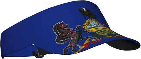 Pennsylvania State Flag Print Foldable Sun Visor Hat Lightweight Adjustable Sun Visor Hat Outdoor Sports Cap for Adults Black in Kuwait