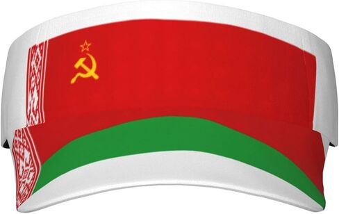 Flag of Belarus Print Foldable Sun Visor Hat Lightweight Adjustable Sun Visor Hat Outdoor Sports Cap for Adults Black in Saudi Arabia