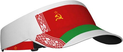 Flag of Belarus Print Foldable Sun Visor Hat Lightweight Adjustable Sun Visor Hat Outdoor Sports Cap for Adults Black in Saudi Arabia