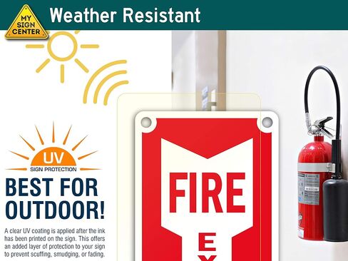 Fire Extinguisher with Arrow Down Sign, With Down Arrow, 4" x 12" 0.40 Aluminum, Fade Resistance, Indoor/Outdoor Use, USA MADE By My Sign Center in Kuwait