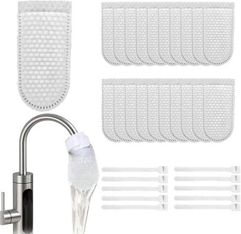 50/100/200 PCS Faucet Filter Cotton Bags, Universal Anti-Splash Water Filter for Kitchen Bathroom Faucet, Tap Water Purification Accessory in Saudi Arabia