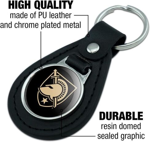 GRAPHICS & MORE Black Leather United States Military Academy Primary Logo Keychain in Kuwait