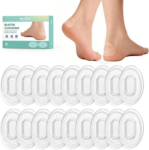 وسائد Welnove Hydrogel - ضمادات بثور 18 قيراط للقدمين والكعب - وسادات لمنع البثور للحماية من احتكاك الأحذية - وسادات حماية للكعب مقاومة للماء للنساء والرجال in Kuwait
