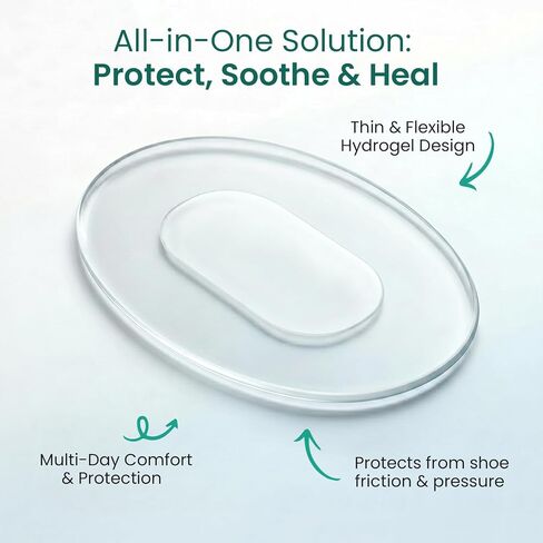 وسائد Welnove Hydrogel - ضمادات بثور 18 قيراط للقدمين والكعب - وسادات لمنع البثور للحماية من احتكاك الأحذية - وسادات حماية للكعب مقاومة للماء للنساء والرجال in Kuwait
