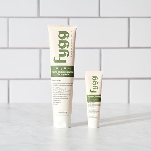 Fygg Fluoride-Free Toothpaste (4 oz) with Travel-Size (0.7 oz) – Mild Mint | Nano-Hydroxyapatite Formula for Sensitive Teeth, Whitening & Enamel Repair in Kuwait