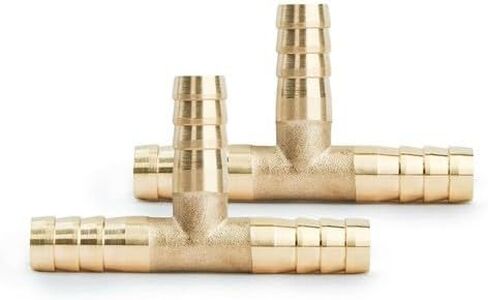 10 قطعة 3/8 بوصة تركيب خرطوم نحاسي - 3 اتجاهات متساوية على شكل حرف T لخطوط الغاز والوقود والماء والهواء، صلبة in Kuwait