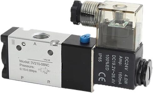 1/4 Inch Normally Open Closed Pneumatic Solenoid Valve 3V210-08-NC 24V DC 12V 110V AC220V 3V110-06-NO 3V310-10 3V410-15 1Pcs(3V310-10-NC) in Kuwait