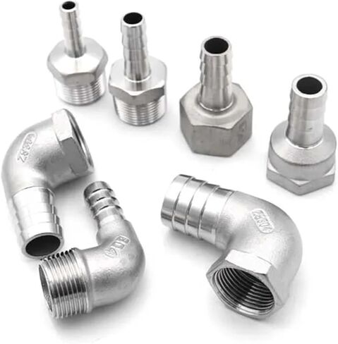 1 قطعة 1/8" -1" BSPT ذكر وأنثى خرطوم بارب الكوع 90 درجة 304 وصلة تركيب أنابيب الفولاذ المقاوم للصدأ 6/8/10/15/20 مم (برتقالي، 8 مم_1/8") in Kuwait