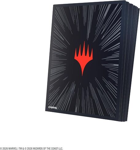 Gamegenic Magic: The Gathering Marvel Super Heroes Premium Double Sleeveing ​​Pack 100 - مجموعة واقيات سطح السفينة السوداء المصورة مع أكمام فنية وأكمام داخلية لبطاقات قائد MTG in Kuwait