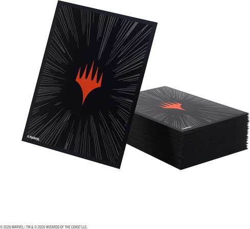 Gamegenic Magic: The Gathering Marvel Super Heroes Premium Double Sleeveing ​​Pack 100 - مجموعة واقيات سطح السفينة السوداء المصورة مع أكمام فنية وأكمام داخلية لبطاقات قائد MTG in Kuwait