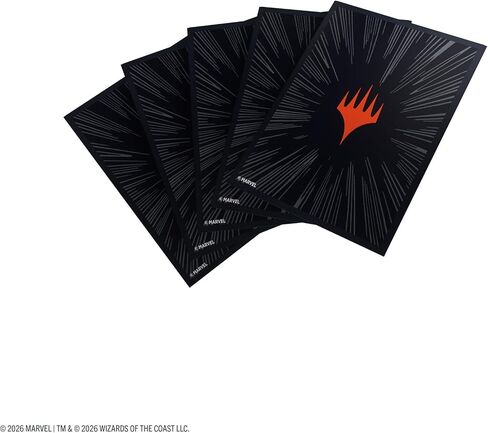 Gamegenic Magic: The Gathering Marvel Super Heroes Premium Double Sleeveing ​​Pack 100 - مجموعة واقيات سطح السفينة السوداء المصورة مع أكمام فنية وأكمام داخلية لبطاقات قائد MTG in Kuwait