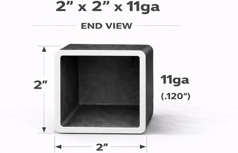 JWM Metal Supply Square Steel Tubing, 2" x 2", 11ga Wall Thickness, Raw Mill Finish, A500/A513 Grade, Made in USA (84, Inches) in Kuwait