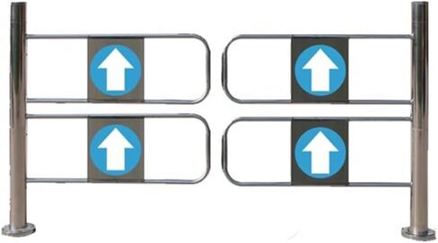 Swing Safety Gate,Heavy-Duty Metal Safety Swing Gate for Supermarkets, Warehouses & Libraries - Automatic Door with One-Way Manual Closure & Swing Brake (180x100 cm) in Kuwait