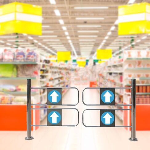 Swing Safety Gate,Heavy-Duty Metal Safety Swing Gate for Supermarkets, Warehouses & Libraries - Automatic Door with One-Way Manual Closure & Swing Brake (180x100 cm) in Kuwait