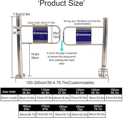 Stainless Steel Swing Gate, Auto-Closing Safety Gate for Supermarkets and Public Areas, Sliding Gate Opener for Mall and Retail Store Crowd Control in Kuwait